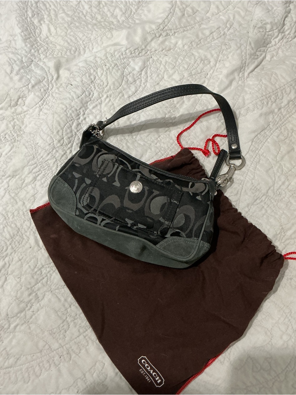 Coach Chelsea Demi Black Signature Jacquard Shoulder Bag - Picture 3 of 8
